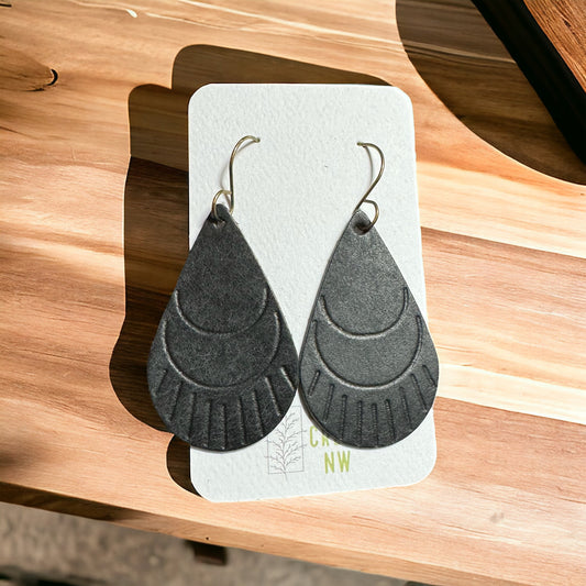 Embossed Leather Earrings