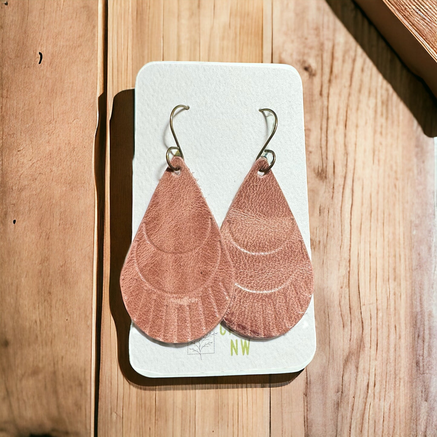 Embossed Leather Earrings